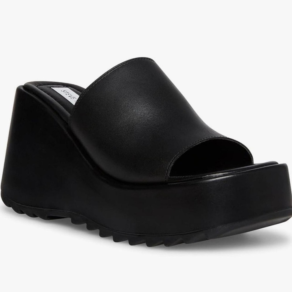 Steve Madden Women's Black Platform Slide Sandals